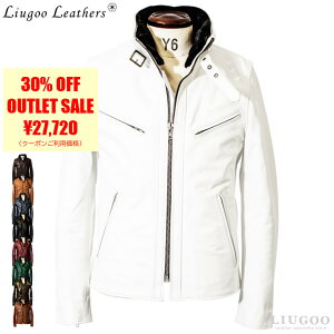 Liugoo Leathers 本革 襟ボアハイネックシングルライダースジャケット メンズ リューグーレザーズ WNG01A シングルライダース ライダースジャケット レザージャケット 革ジャン 皮ジャン ダブル