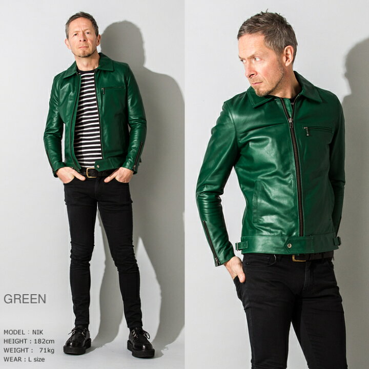 楽天市場】Liugoo Leathers 本革 UK襟付きシングルライダース 