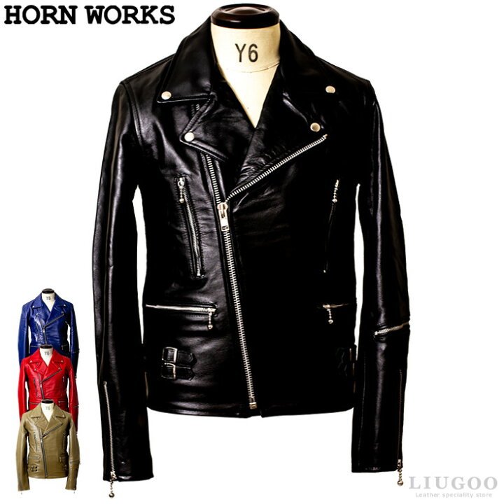楽天市場】Horn Works 本革 UKダブルライダースジャケット メンズ 