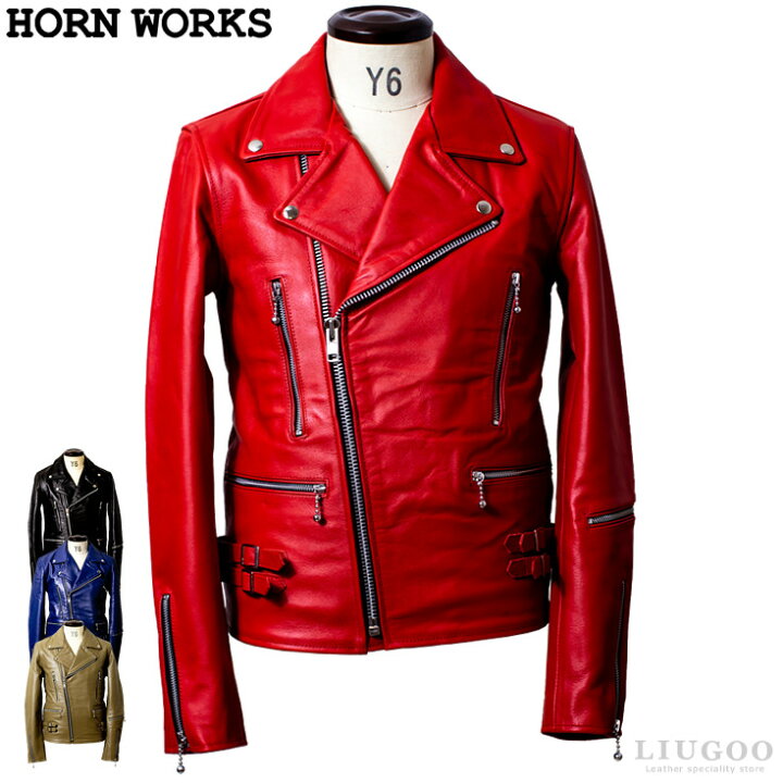 楽天市場】Horn Works 本革 UKダブルライダースジャケット メンズ 