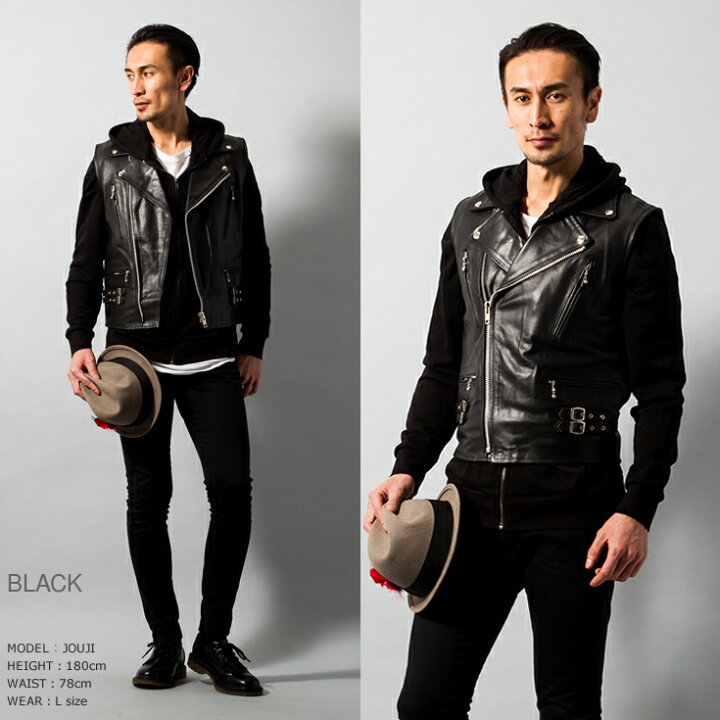 楽天市場】Horn Works 本革 ライダースベスト メンズ ホーンワークス 