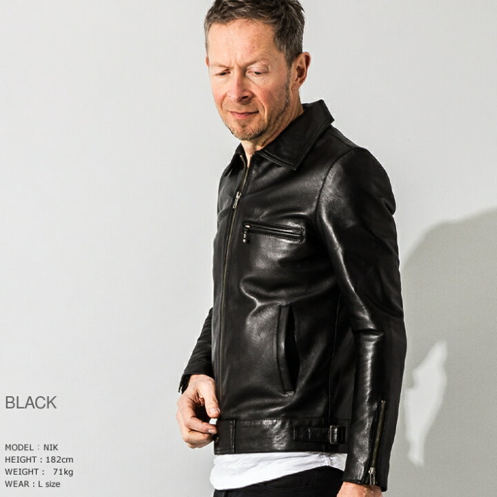 楽天市場】Liugoo Leathers 本革 UK襟付きシングルライダース 