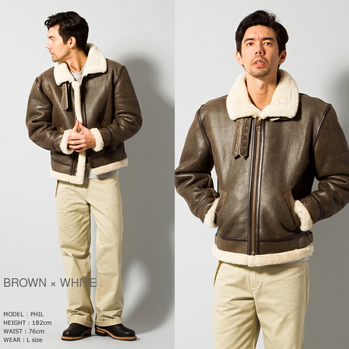 楽天市場】Liugoo Leathers 本革 B-3フライトジャケット ムートン 