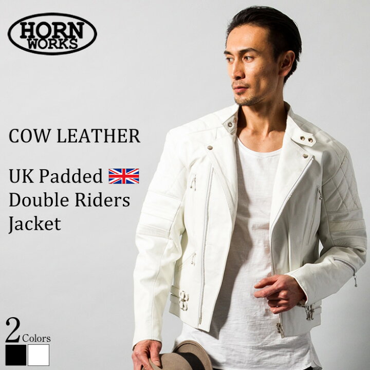 楽天市場】Horn Works 本革 UKパッドダブルライダースジャケット 