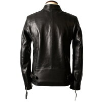 メッシュレザーシングルライダースジャケットメンズ本革リューグーレザーズSRS03Bシングルライダースライダースジャケットレザージャケット革ジャン皮ジャンダブルライダース本革ジャケットブラック黒ジャケットアウターブルゾンバイク本皮ジャケット