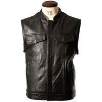 LiugooLeathers本革モーターサイクルクラブベストメンズリューグーレザーズVST03Bレザーベスト本革ベスト皮ベストジレチョッキライダースジャケットレザージャケット革ジャン皮ジャンライディングジャケットバイク用ライダースベストレーシングスーツ黒