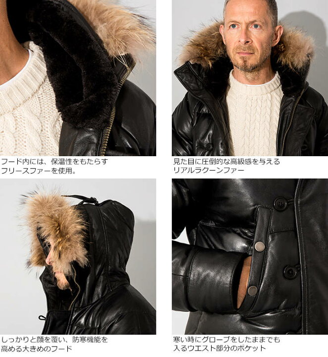 楽天市場】Liugoo Leathers 本革 N-3Bフライトジャケット レザーダウン 
