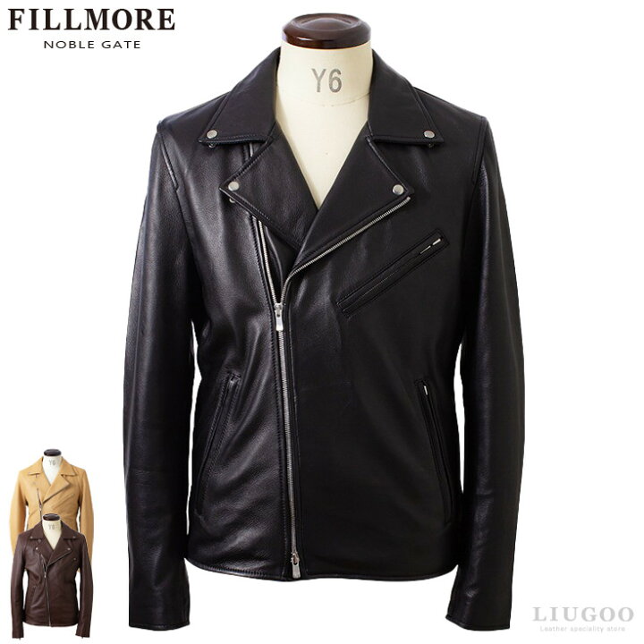 楽天市場】FILLMORE 本革 ディアスキンダブルライダースジャケット 