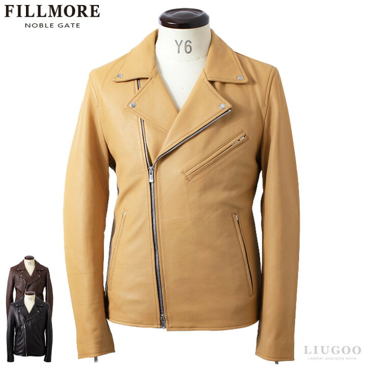 楽天市場】FILLMORE 本革 ディアスキンダブルライダースジャケット 
