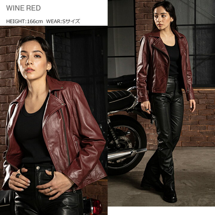 楽天市場】LIUGOO 本革 ダブルライダースジャケット レディース  