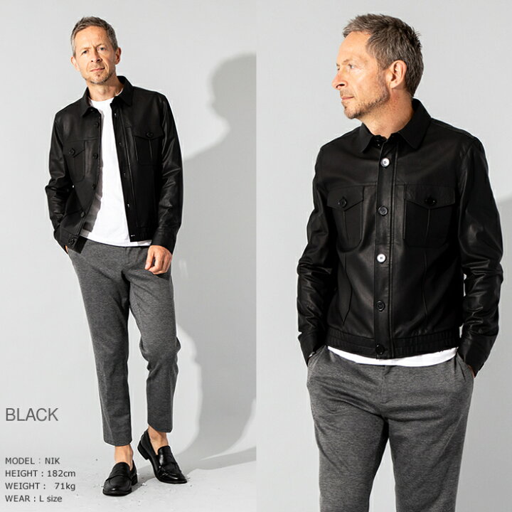 楽天市場】JEAN-LOUIS SCHERRER 本革 レザーブルゾン メンズ ジャン 