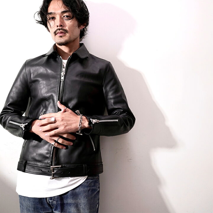 楽天市場】VALLET 本革 シングルライダースジャケット メンズ 