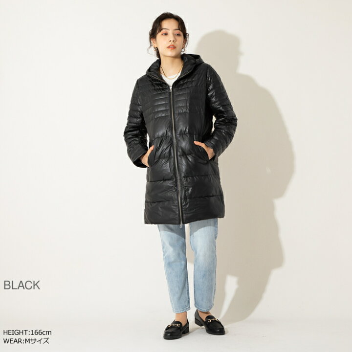 楽天市場】【30%OFFクーポン】LIUGOO 本革 フード付きロングダウン 