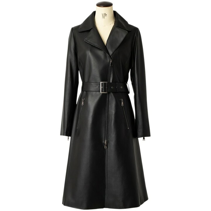 楽天市場】LIUGOO 本革 ラム羊革ライダースロングコート レディース  