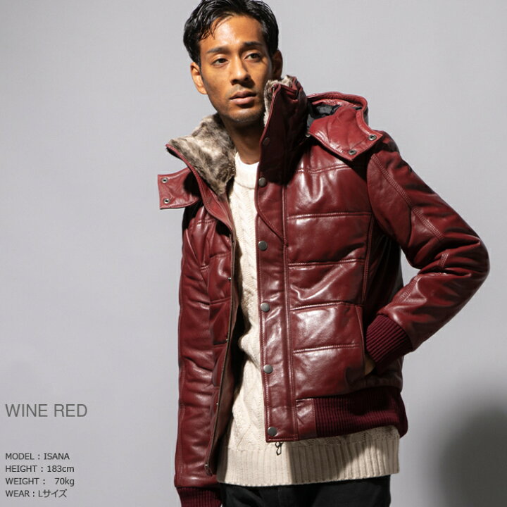 楽天市場】LIUGOO 本革 中綿ダウンジャケット メンズ リューグー  