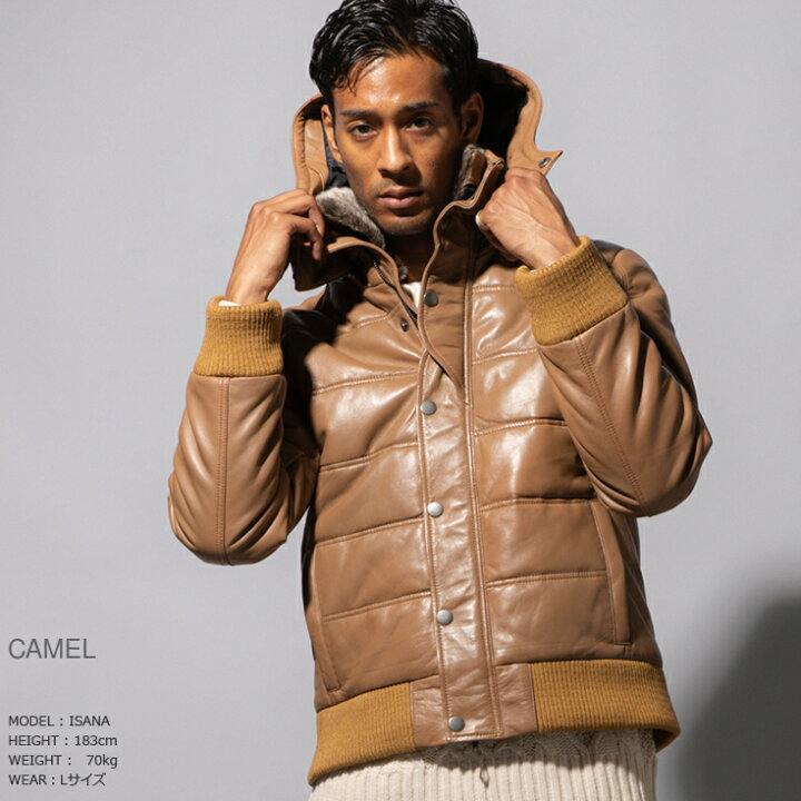 楽天市場】LIUGOO 本革 中綿ダウンジャケット メンズ リューグー  