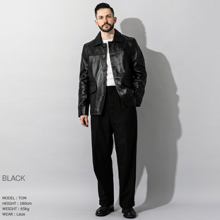 楽天市場】Liugoo Leathers 本革 カーコート メンズ リューグー 