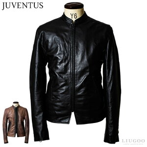 JUVENTUS 本革 手染めシングルライダースジャケット メンズ ユベントス KR001 レザージャケット/ブルゾン/アウター 革ジャン/皮ジャン/本皮ジャンパー/上質/ダブル/軽い/ラムスキン/シープ/シン