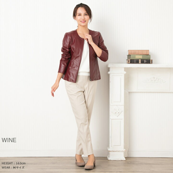 楽天市場】JEAN-LOUIS SCHERRER 本革 ノーカラーシングルライダース  