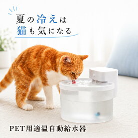 猫 水飲み器 夏の冷えは猫も気になる 自動給水器 ペット用 給水器 温水 加熱 温かい 40℃ ウォーマー 保温 シンプル コードレス 循環式 透明 水やり器 水やり機 猫用 ウォーターファウンテン 【livease｜リヴィーズ】