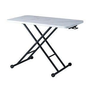 昇降テーブル テーブル 昇降式 リフティングテーブル センターテーブル ローテーブル ハイテーブル 高さ調節 折りたたみ 55×100cm キャスター付き 大理石調 木目調 完成品