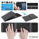 LivelyLife キーボード 折り畳み式 テンキー タッチパネル付き ワイヤレス キーボード Bluetooth キーボード 3台同時接続 iPad キーボード 第10世代 第11世代 A16 マルチペアリング タブレット Type-C充電式 コンパクト 薄型 軽量 ギフト 職場 テレワーク 静音 打ちやすい