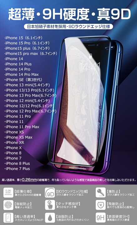 iPhone 14 Plus 14 Pro Max iPhone SE2022 ガラスフィルム iPhone 13 mini iPhone  13 Pro 13 Pro Max 抗菌 保護フィルム ブルーライトカット 9D iPhone 12 12mini 12Pro SE 強化ガラス  覗き見防止 iPhone 11 Pro
