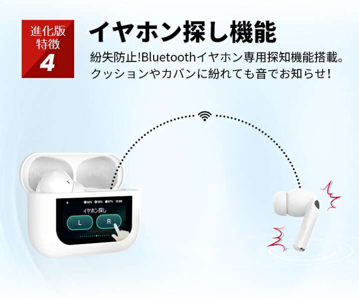 楽天市場】【大画面操作・液晶イヤホン】ワイヤレスイヤホン Bluetooth 