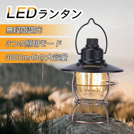 LEDランタン ランタン led ライト 充電式 明るい 3段階調色 無段階調光 3000mahバッテリー内蔵 連続点灯90時間 IPX4防水 小型 軽量