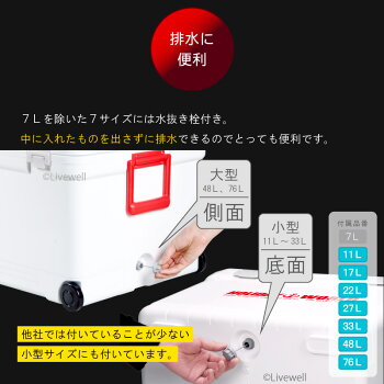 【あす楽】【送料無料】【限定色】保冷大型熱中症対策グッズクーラーボックス48L大容量【ホリデーワールドLC48L】ペットボトル投入口小窓付水抜き栓キャスター付日本製丈夫頑丈ステンレスワラサ船釣りアウトドアホリデーランドフィッシング伸和