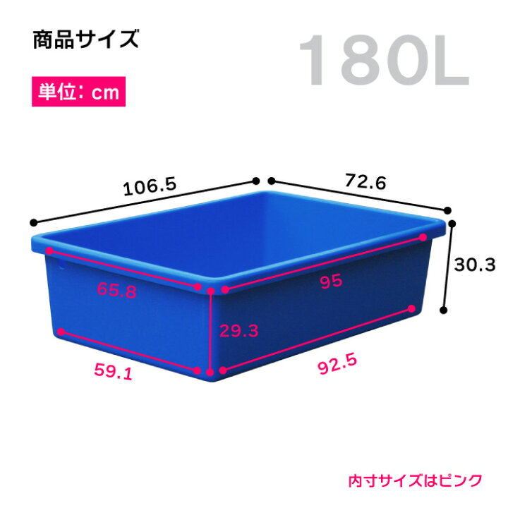 楽天市場 キヴォトス180 ブルコンテナ プラスチックフネ キボトス ゴリラ 雨水 砂遊び プール 釣り たらい タライ タブ 大型トロ舟 角型 180l プラスチック製 業務用容器 ガーデニング 左官 Diy園芸 セメント 用土 肥料 野菜 貯水 錦鯉の養殖 水槽 稚魚の飼育