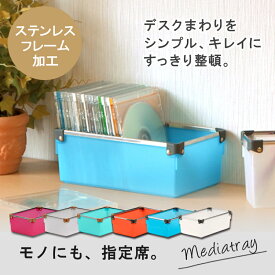 CDケース【フレックスプレミアムメディアトレー】ブックスタンド ゲーム収納 トレイ 水まわり キッチン スプレー 調味料入れ DVD 文庫本 化粧品 ハンカチ くつ下 靴下 サニタリー コミック収納 小物入れ ゲームソフト 小分け オフィス 文房具 トレイ 巣ごもり EDLP