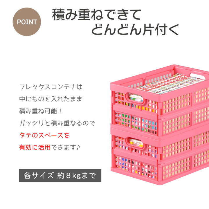 楽天市場 折りたたみ式コンテナ オリコン オレコン フレックスコンテナdvdコミック 積み重ね可能 Dvdサイズ コミックサイズ メッシュタイプ 組み立て簡単 省スペース オモチャ箱 倉庫 ガレージ 物置 収納ボックス 巣ごもり リブウェル