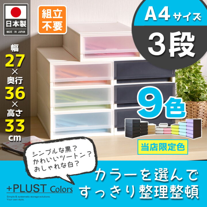 楽天市場 レターケース おしゃれ プラストカラーズfra403 書類 整理ケース 事務用品 3段 引き出しケース 小物入れ 収納ケース 伝票 薬 封筒 靴下 ハガキ 化粧品 アクセサリー 文具入れ ギフト デスク 日本製 伸和 シンワ 巣ごもり リブウェル