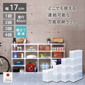 スリムワゴン【プラストラックス】スリムラック 収納ラック 幅17cm 1段 2段 3段 4段 スリム スキマ収納 すき間 衣装ケース 収納ケース キッチンワゴン 日本製 プラスチック製 シンプル スッキリ リビング 押入れ クローゼット