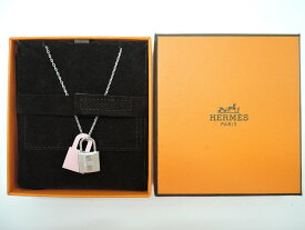 【未使用】Hermes エルメス オーケリー ネックレス カデナ ローズサクラ シルバー金具 BOX付