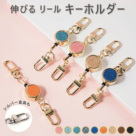 リール キーホルダー キーリール 伸びるリールキーホルダー キーリール 強力 鍵や定期ゴールド シルバーに合わせて使える 巻き取り式 伸縮 定期入れ ICカード カードホルダー 通勤通学 子供 カギっ子 推し活 入園入学
