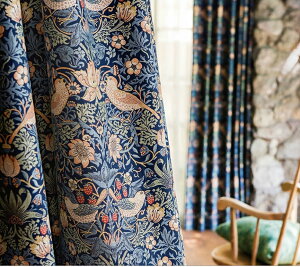 ウィリアムモリスいちごどろぼう Strawberry Thief MM5921 オーダーカーテン