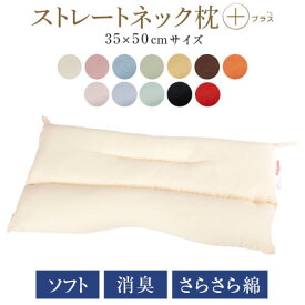 ストレートネック 枕 プラス 35 × 50 cm 肩こり 首こり 矯正 首枕 洗える 高さ調整 日本製 ソフトパイプ 炭パイプ ハーモニー