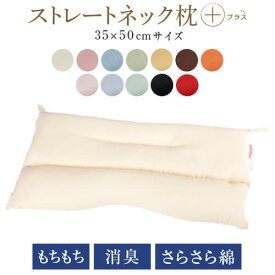 ストレートネック 枕 プラス 35 × 50 cm 肩こり 首こり 矯正 首枕 洗える 高さ調整 日本製 エラストマーパイプ 炭パイプ ハーモニー