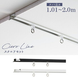 【レールカット込み】カーテンレール　TOSO【シエロライン スクエアセット 】 【1.01〜2.0mの範囲 1cm単位でカットしてお届け】 シングル ciero line天井埋込み専用カーテンレール【取り付けに必要な部品は全てセットしております】 トーソー