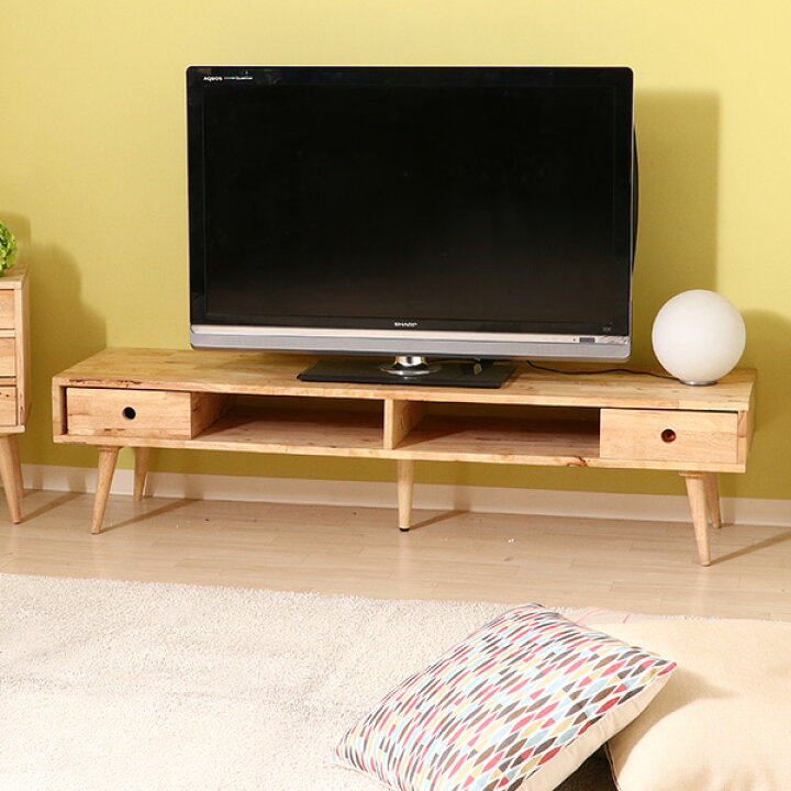 楽天市場】テレビボード TV台 家具天然木 ラバーウッド ロータイプ 150 