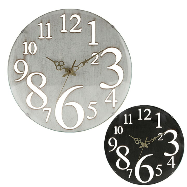 楽天市場 送料無料 時計 掛け時計 雑貨 とけい 壁掛け デザイン時計 アンティーク リビング 寝室 おしゃれ かっこいい デザイン時計 インテリア 時計 ウォールクロック 円形 丸 シンプル 直径32cm ガラス ステップ レトロ リビングデイ