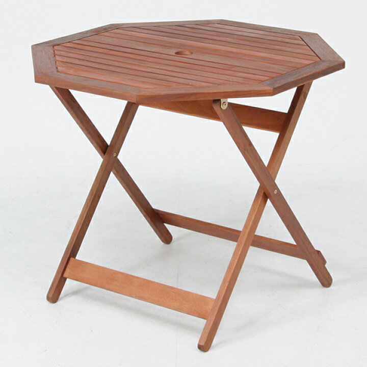 楽天市場 送料無料 ガーデン テーブル 八角テーブル 90cm ガーデンテーブル カフェ 家カフェ ガーデン用品 木製 折畳み 折りたたみ式 コンパクト 屋外テーブル ガーデンテーブル アウトドアテーブル アウトドア 木製 持ち運び楽々 ガーデンファニチャー リビングデイ