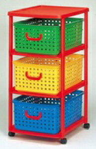 和泉化成 キッズバスケットラック 3段 衣装ケース 3737 幅45cm×奥行き56cm×高さ103cm【smtb-TK】