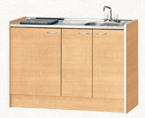 【送料無料・代引き不可】ハーフキッチン流し台 幅150cm W1500×500×880mm HBH-150 立て水栓付 三方スペーサー付 組み合わせキッチン ※個人宛配送不可商品