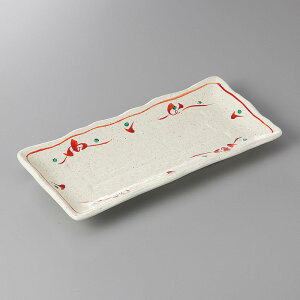 美濃焼 ほっけ・あゆ・さんま皿 紅花サンマ皿 26.8×12.3×2.7cm