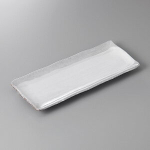 萬古焼 ほっけ・あゆ・さんま皿 白刷毛目さんま皿 28.5×11.5×2cm