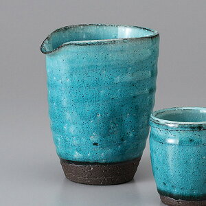美濃焼 ブルー粉引冷酒器 9.3×8×11cm 約300cc