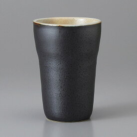 美濃焼 黒ガラス釉トールカップ 8.7×12.5cm 約400cc